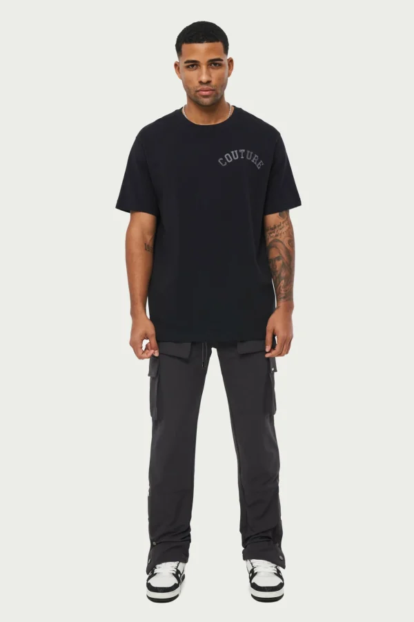 The Couture Club Cargo Pants-Technical Stretch Popper Detail Cargo Pants