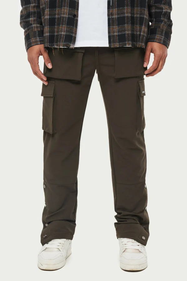 The Couture Club Cargo Pants-Technical Stretch Popper Detail Cargo Pants