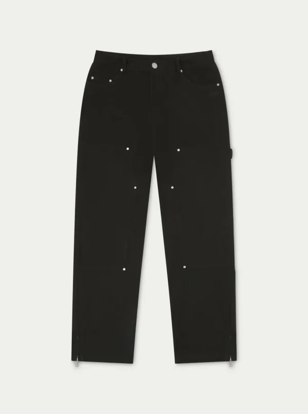 The Couture Club Twinsets-Twill Rivet Detail Carpenter Pant
