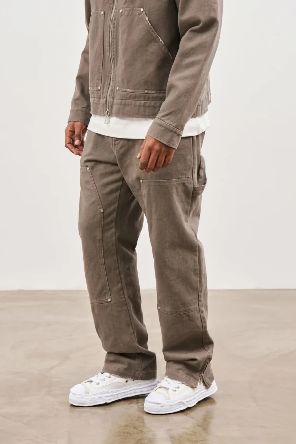The Couture Club Twinsets-Twill Rivet Detail Carpenter Pant
