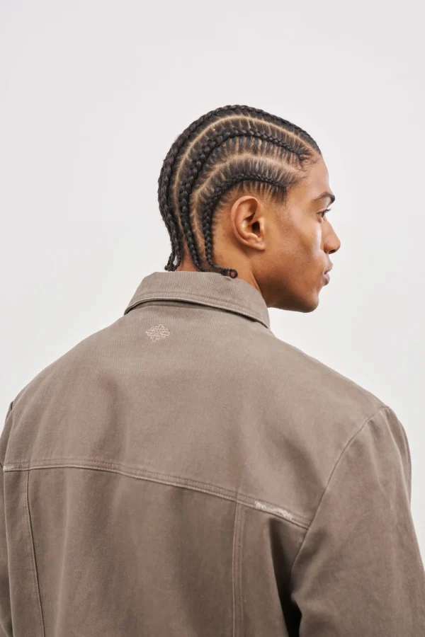 The Couture Club Twinsets-Twill Rivet Detail Carpenter Jacket