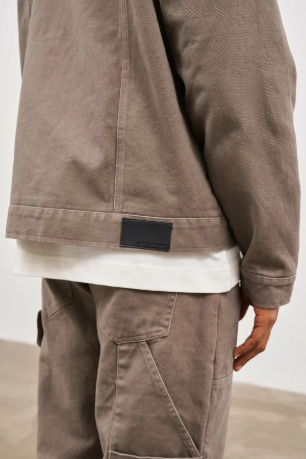 The Couture Club Twinsets-Twill Rivet Detail Carpenter Jacket