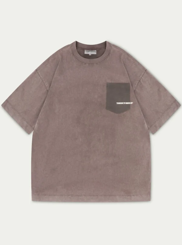 The Couture Club T-Shirts-Washed Pocket Detail T-Shirt