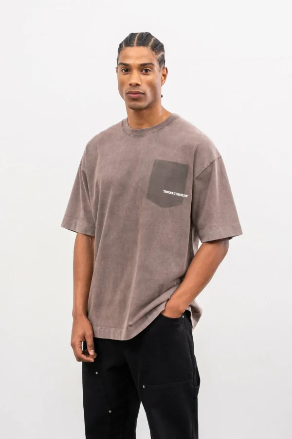 The Couture Club T-Shirts-Washed Pocket Detail T-Shirt