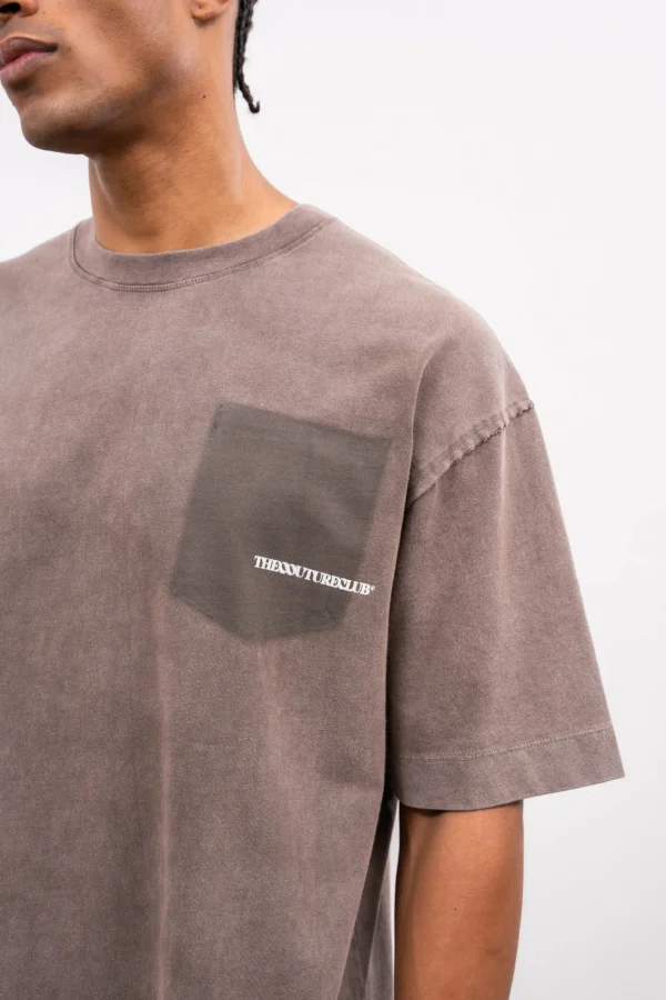 The Couture Club T-Shirts-Washed Pocket Detail T-Shirt