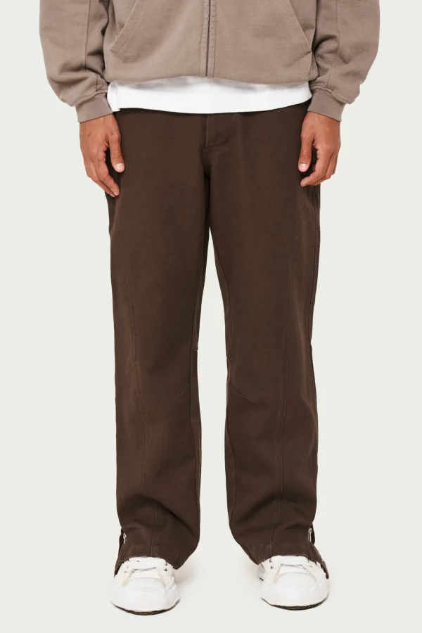 The Couture Club Bottoms-Woven Canvas Distressed Trouser