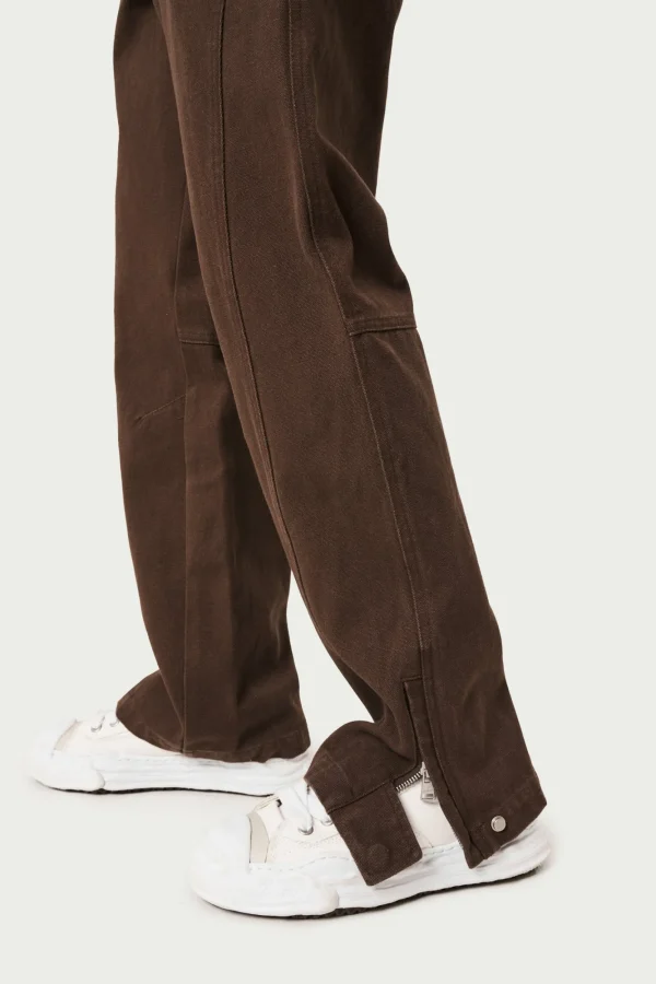 The Couture Club Bottoms-Woven Canvas Distressed Trouser