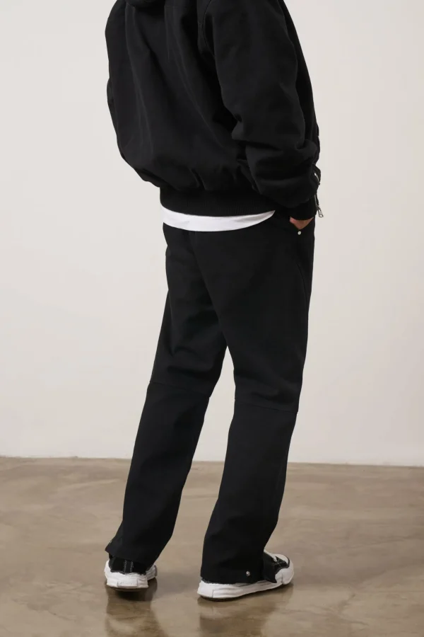 The Couture Club Bottoms-Woven Canvas Distressed Trouser
