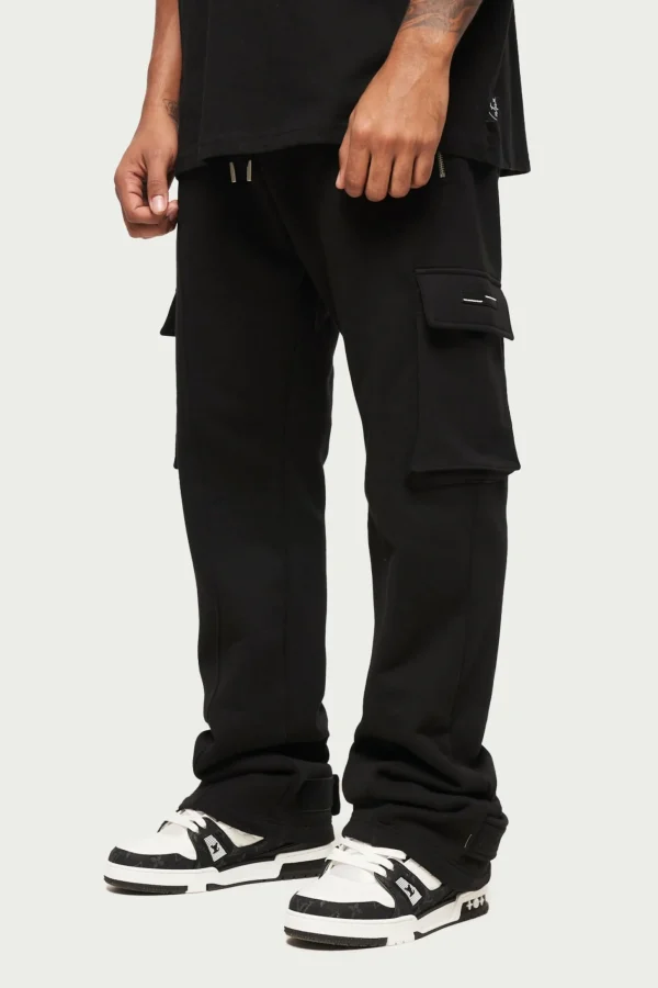 The Couture Club Cargo Pants-Zip Detail Wide Leg Jersey Cargo Joggers