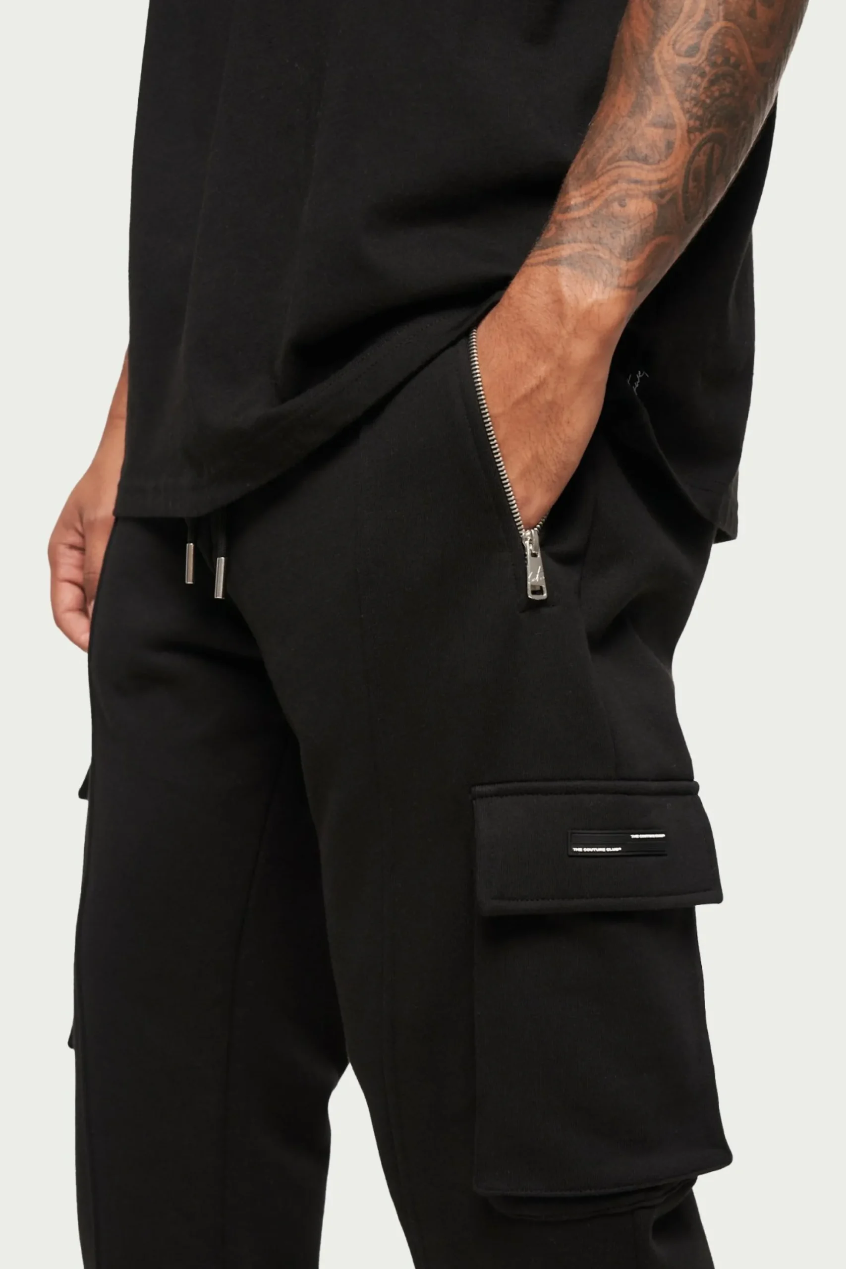 zip_detail_wide_leg_jerse_4.webp The Couture Club Cargo Pants-Zip Detail Wide Leg Jersey Cargo Joggers