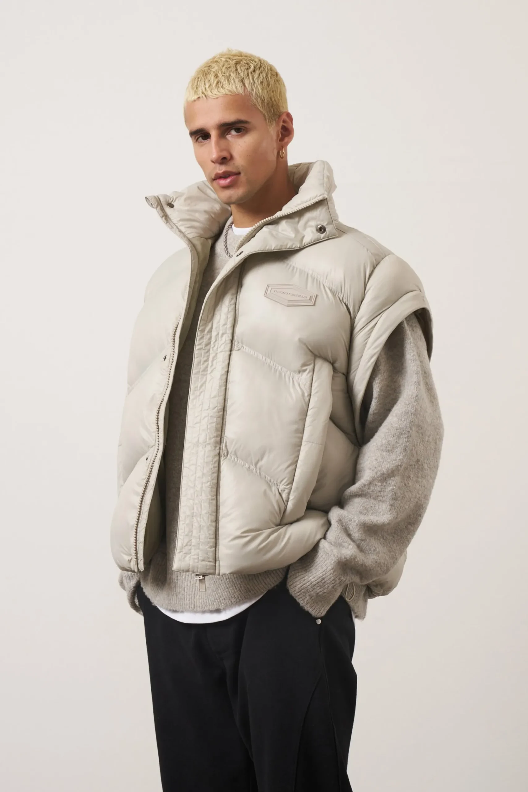 zipper_sleeve_detail_puff_3.webp The Couture Club Coats & Jackets-Zipper Sleeve Detail Puffer
