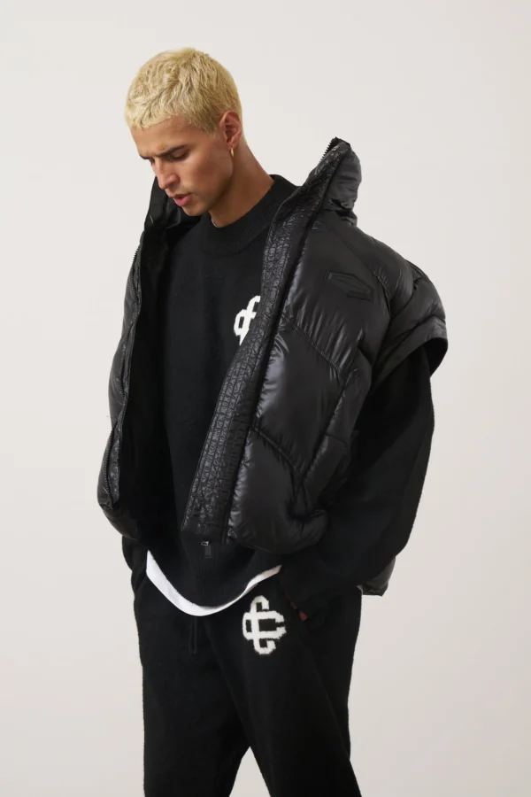 The Couture Club Coats & Jackets-Zipper Sleeve Detail Puffer